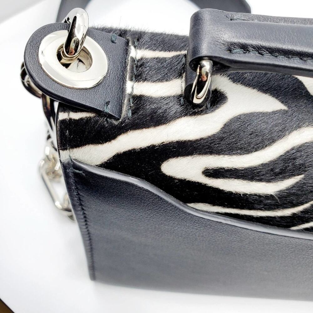 NWT Michael Kors Bancroft Black and White Calf Hair Shoulder Bag - Picture 4 of 11